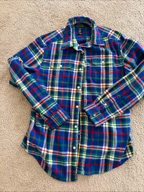 Polo by Ralph Lauren Blue Green Red Plaid Button-Down Shirt